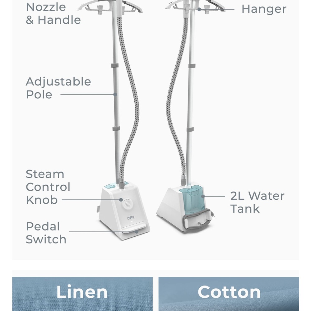 Gently Used Pure Enrichment Wheeled Garment Steamer & NEW NORI Fabric Shaver - Picture 3 of 7